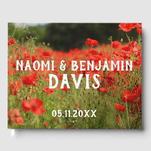Visitas Papoilas vermelhas que Wedding o livro de hóspede