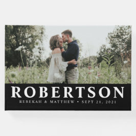 Visitas Preto Simples e Elegante | Livro de Convidados de