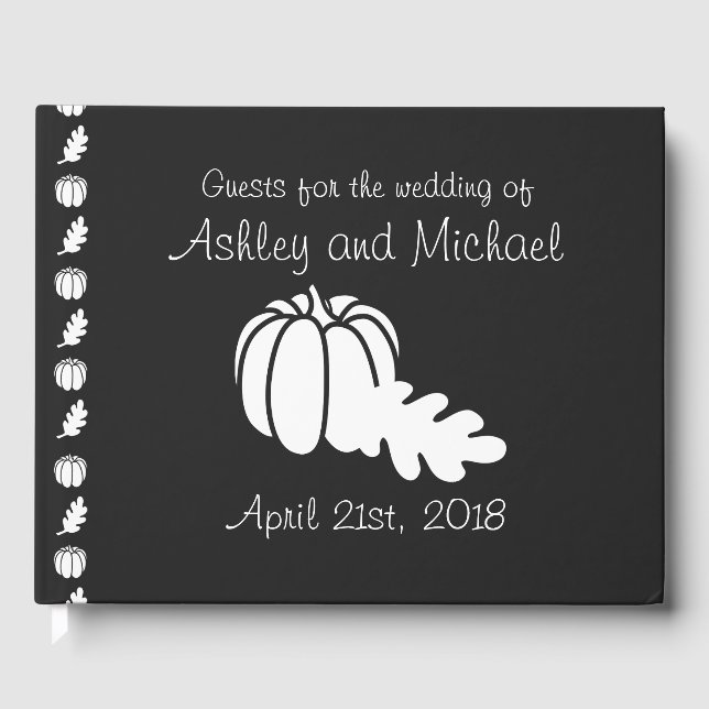 Visitas Pumpkin Patch no Livro de Convidados Preto (Frente)