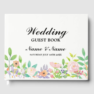 Visitas Recepção Floral de Aquarela do Livro Convidado de 