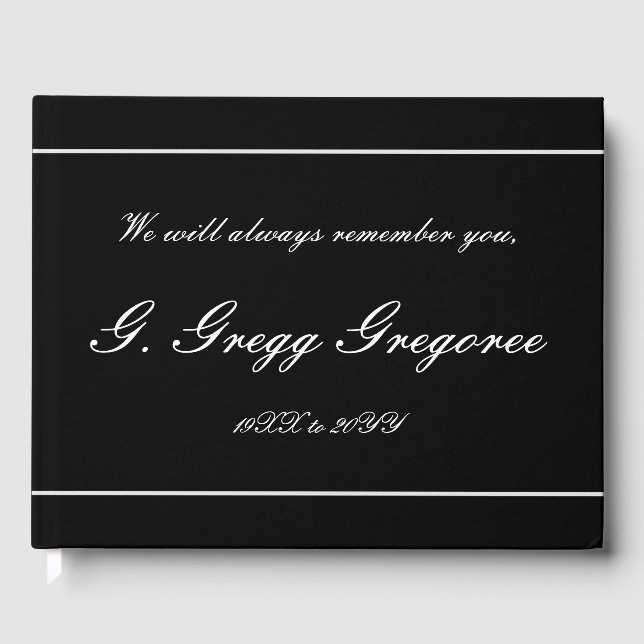 Visitas Respeitável e Elegante Livro de Convidados Funerár (Frente)