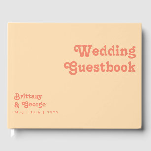 Visitas Retro Moderno   Livro de Guestbook de Casamento de