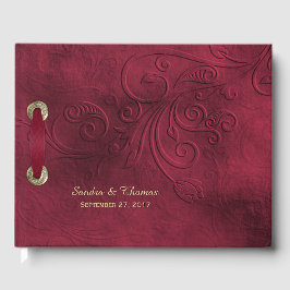 Visitas Rich Elegant Burgundy - Livro de Convidados