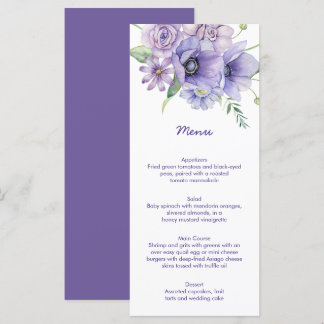 Visitas Roxas, Anêmonas, Rosa Floral Menu