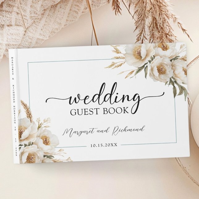Visitas Rustic Boho Ivory - Livro de Convidados de Casamen (Criador carregado)