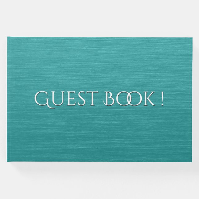 Visitas Teal Bruto com Texto Branco Livro de Convidado (Frente)