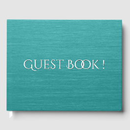 Visitas Teal Bruto com Texto Branco Livro de Convidado