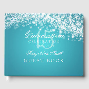 Visitas Turquesa Sparkling da onda de Quinceanera do livro