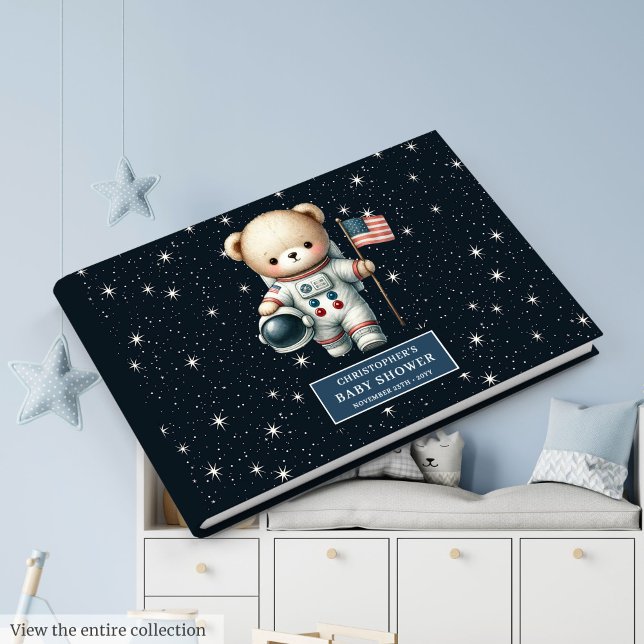 Visitas Urso De Teddy Personalizado Do Livro De Guest Do C (Boy Baby Shower Guest Book Custom Teddy Bear)