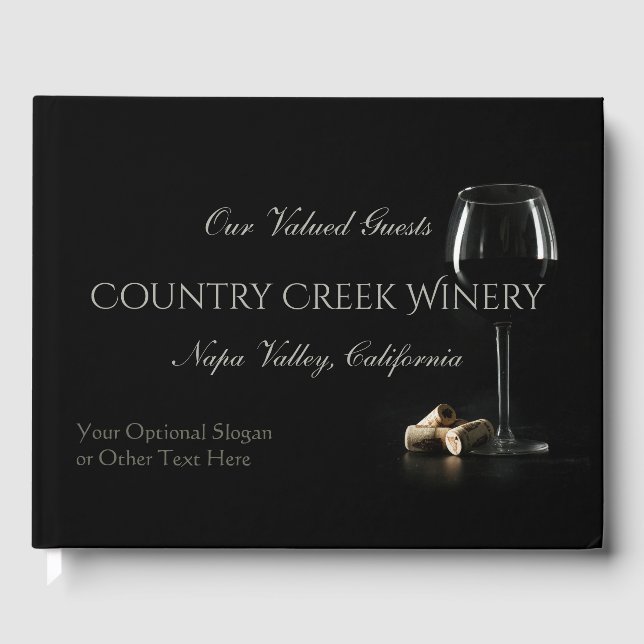 Visitas Winery de texto personalizado / livro convidado de (Frente)