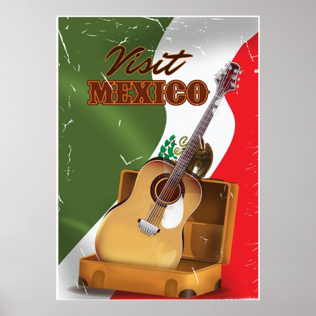 Visite a poster da viagens vintage do México (Frente)