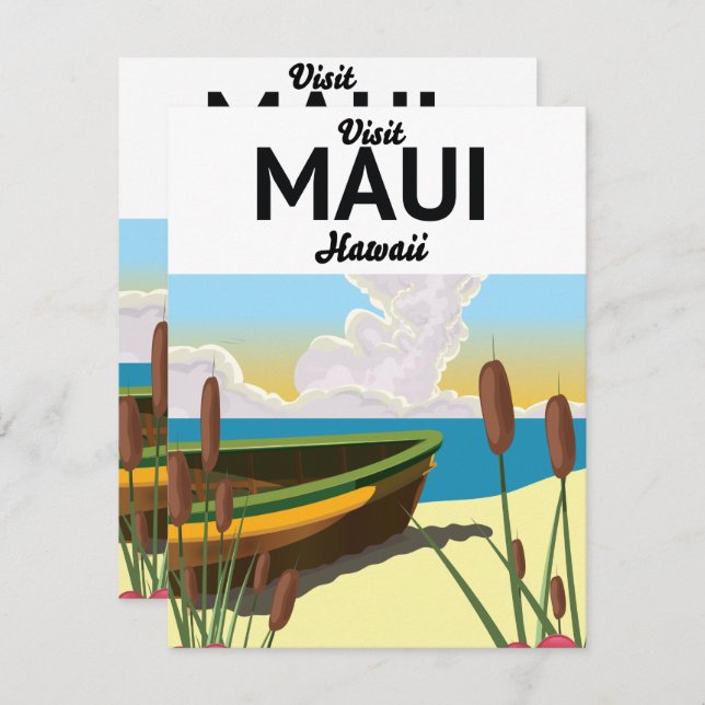 Visite Maui Hawaii poster de turismo (Frente/Verso)