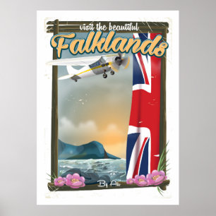 Visite o belo poster de viagens das Malvinas