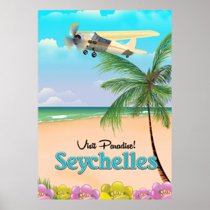 Visite o Paraíso! poster de viagens das Seychelle