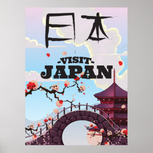 Visite o poster de viagens do Japão.