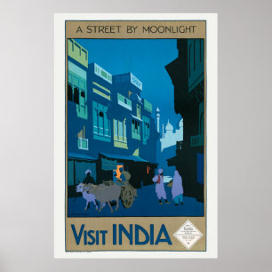Visite o Poster de viagens India A Street by Moonl