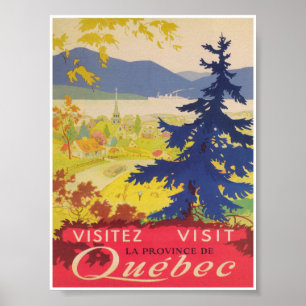Visite o Poster de Viagens vintage do Quebec Canad