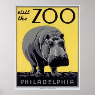 Visite o Poster de Zoológico - Zoológico de Vintag