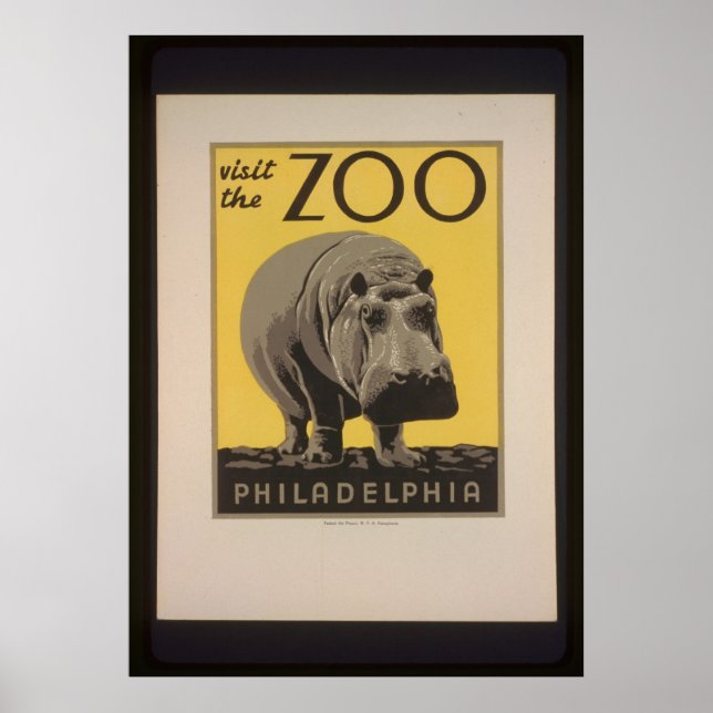 Visite o Poster do Jardim Zoológico de Filadélfia (Frente)
