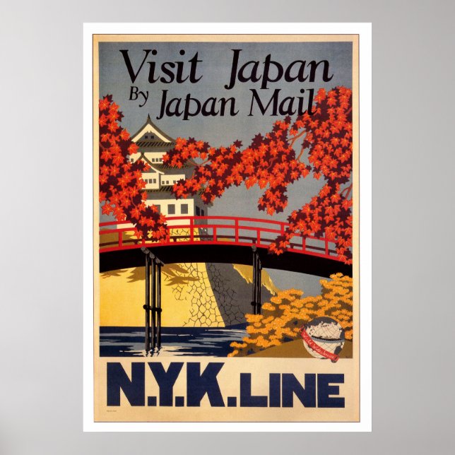 Visite o Poster Retroativo do Japão (Frente)