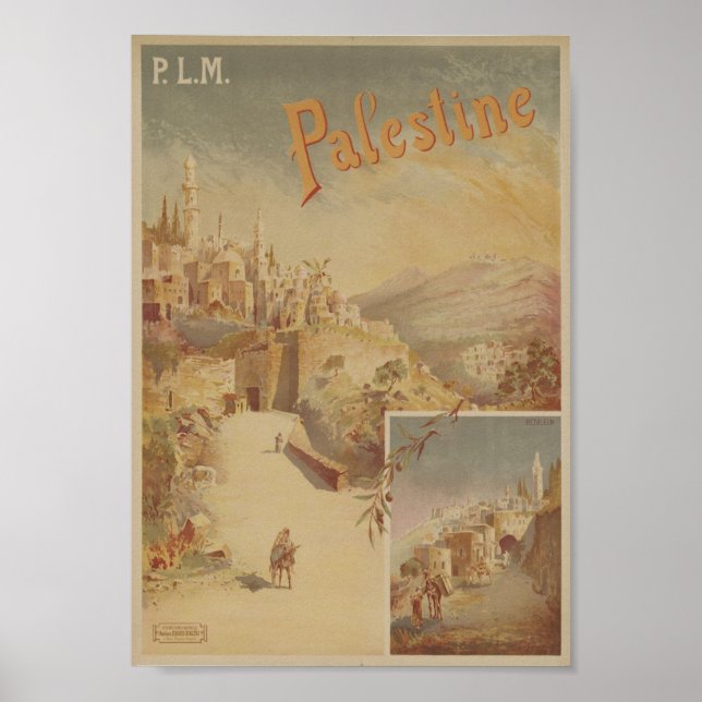 Visite o Poster vintage da Palestina (Frente)