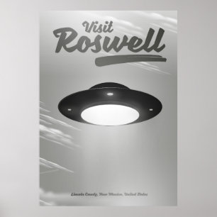 Visite o poster vintage Roswell UFO