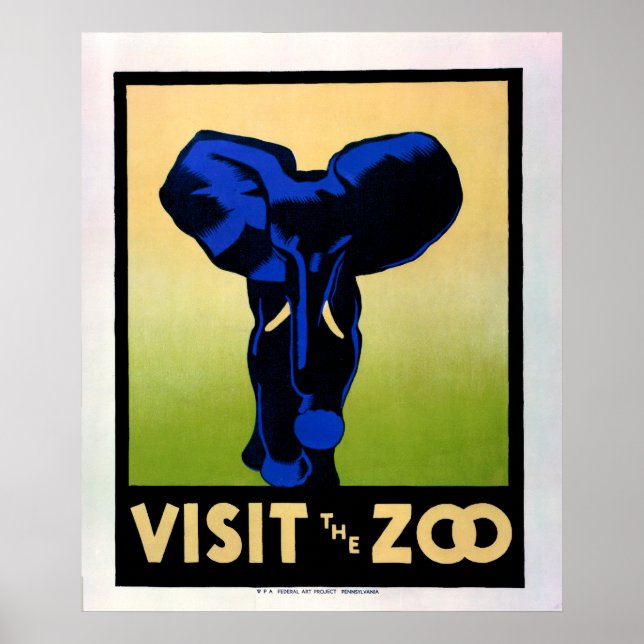Visite o Poster Zoo WPA (Frente)