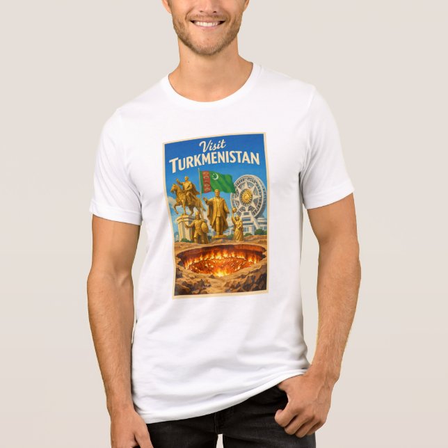 Visite o Turcomenistão - Camiseta de Viagem (Frente)