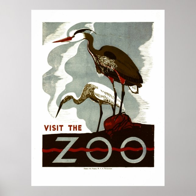 Visite o Zoo - Poster WPA - (Frente)