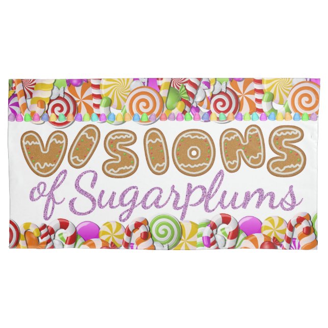 Visões de Sugarplums Pillowcase (Frente)