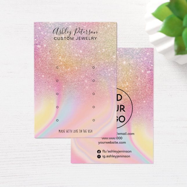 Visor de brinco com arco-íris multistuto com brilh (Mesa)