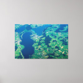 Vista aérea Arte de Canvas Plana Verde Azul