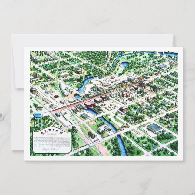 Vista aérea de Albion Michigan 1993 (Frente)