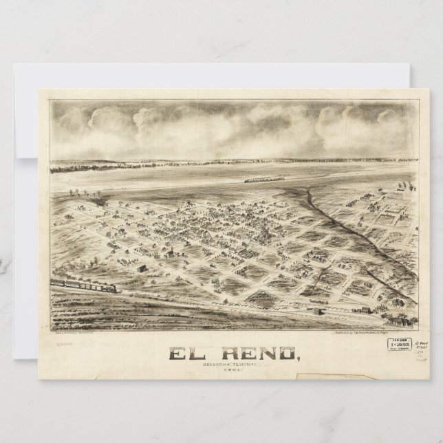 Vista aérea de El Reno, Oklahoma (1891) (Frente)