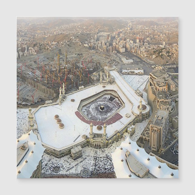 Vista aérea de Kaaba, Masjid al-Haram e Meca (Frente)