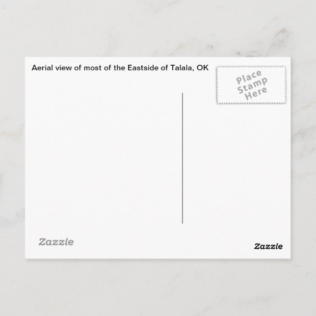 Vista aérea de Talala, cartão postal OK (Verso)