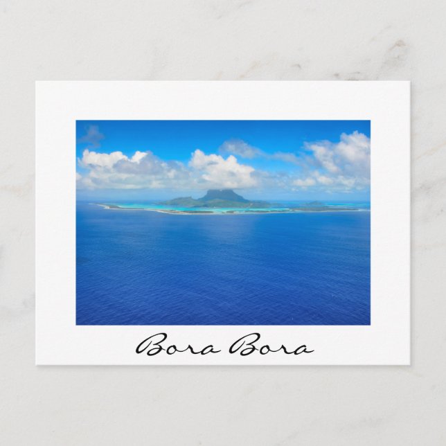 Vista aérea sobre o cartão postal branco Bora Bora (Frente)