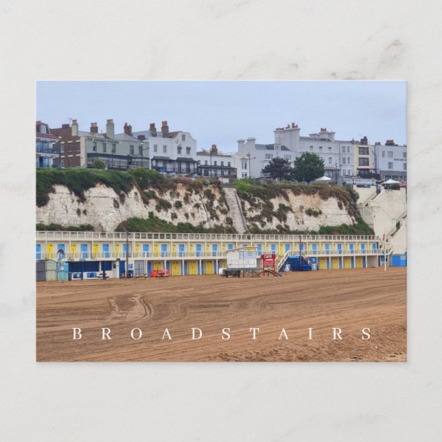 vista de Broadstairs do cartão postal da praia (Frente)
