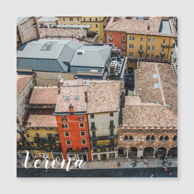 Vista de cima de fachadas coloridas de edifícios (Frente)