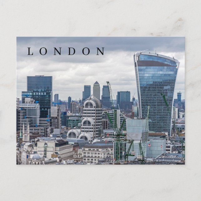 vista de edifícios de Londres em cartão postal (Frente)