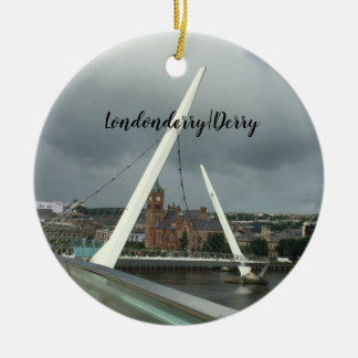 Vista de Londonderry da Ponte Enfeite de Cerâmica