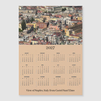 Vista de Nápoles, Itália 2027 Calendário Cartão Ma