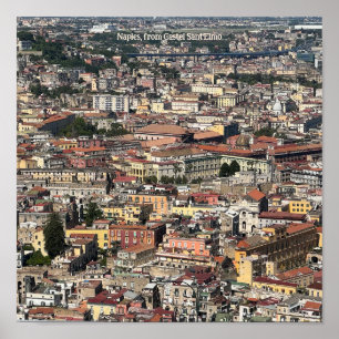 Vista de Nápoles, Itália Design Poster
