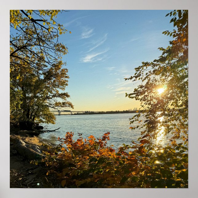 Vista de outono do Poster de Ponte (Frente)