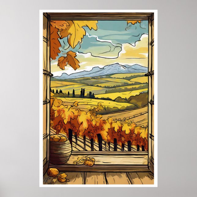 Vista de outono/Queda de Poster de vinheta (Frente)