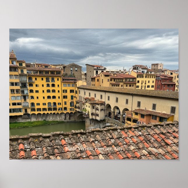 Vista de Ponte Vecchio, Florença, Itália Poster (Frente)