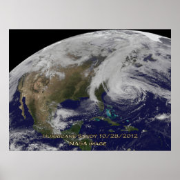 Vista de satélite do furacão Sandy 60x40 Poster