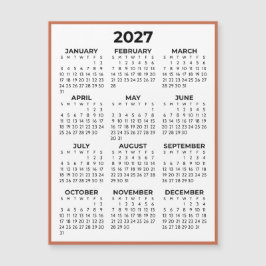 Vista do Ano Completo Calendário Ímã Terracota 202