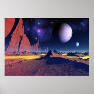 Vista estelar - poster da arte do espaço