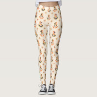 Vista frontal e traseira de leggings 